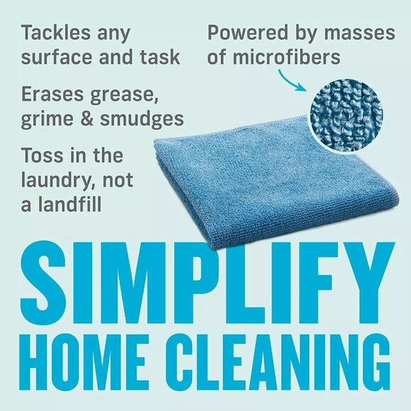 E-Cloth General Purpose Microfiber Cleaning Cloth, 300 Wash Guarantee, Blue - Picture 4 of 4